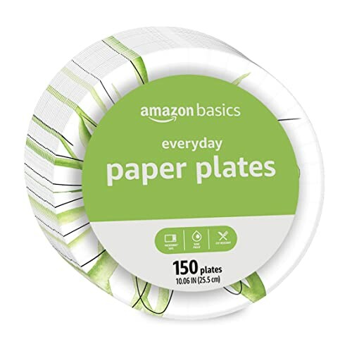 Amazon Basics everyday paper plates, 150 count