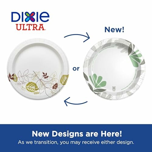 Dixie Ultra new and old plate designs with foliage patterns.