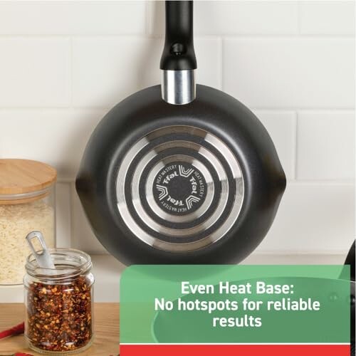Frying pan with even heat base, no hotspots for reliable results.