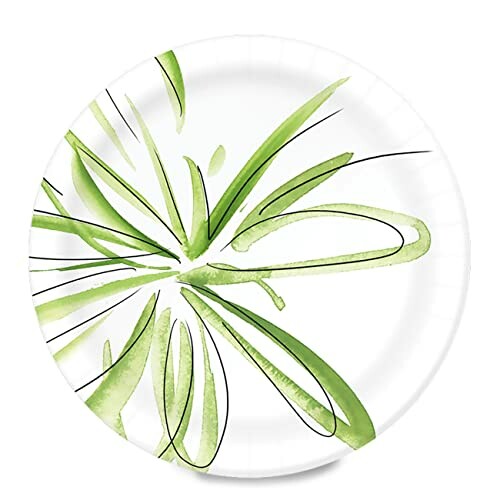 Plate with green abstract pattern